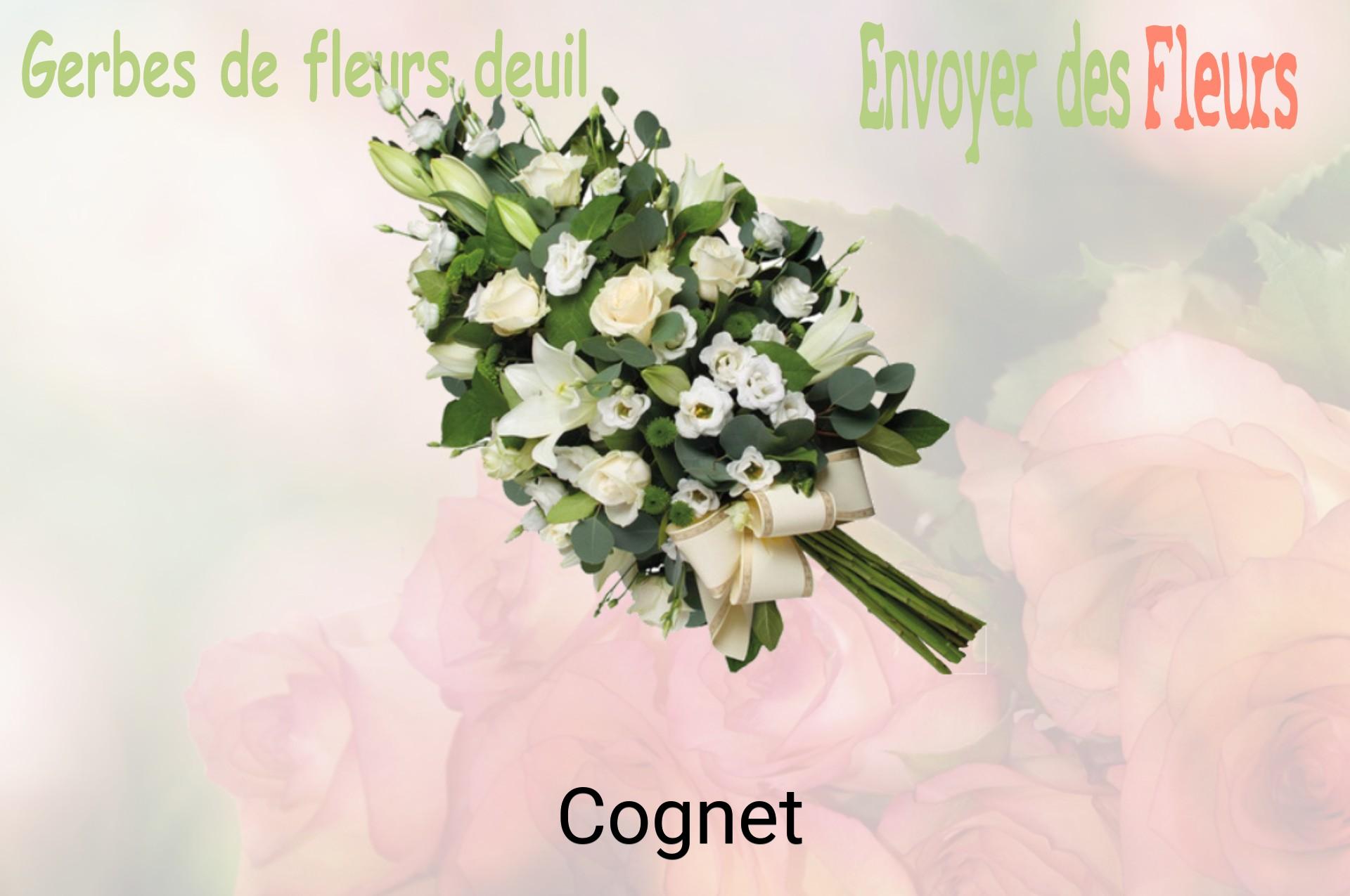 Gerbe de fleurs de deuil livrée à Cognet